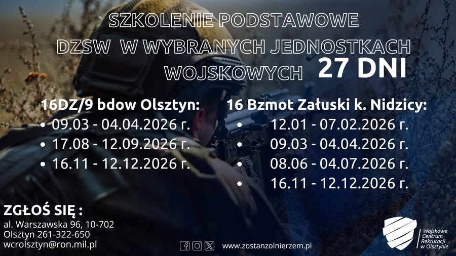 TURNUSY DZSW 2026. Dobrowolna Zasadnicza Służba Wojskowa!